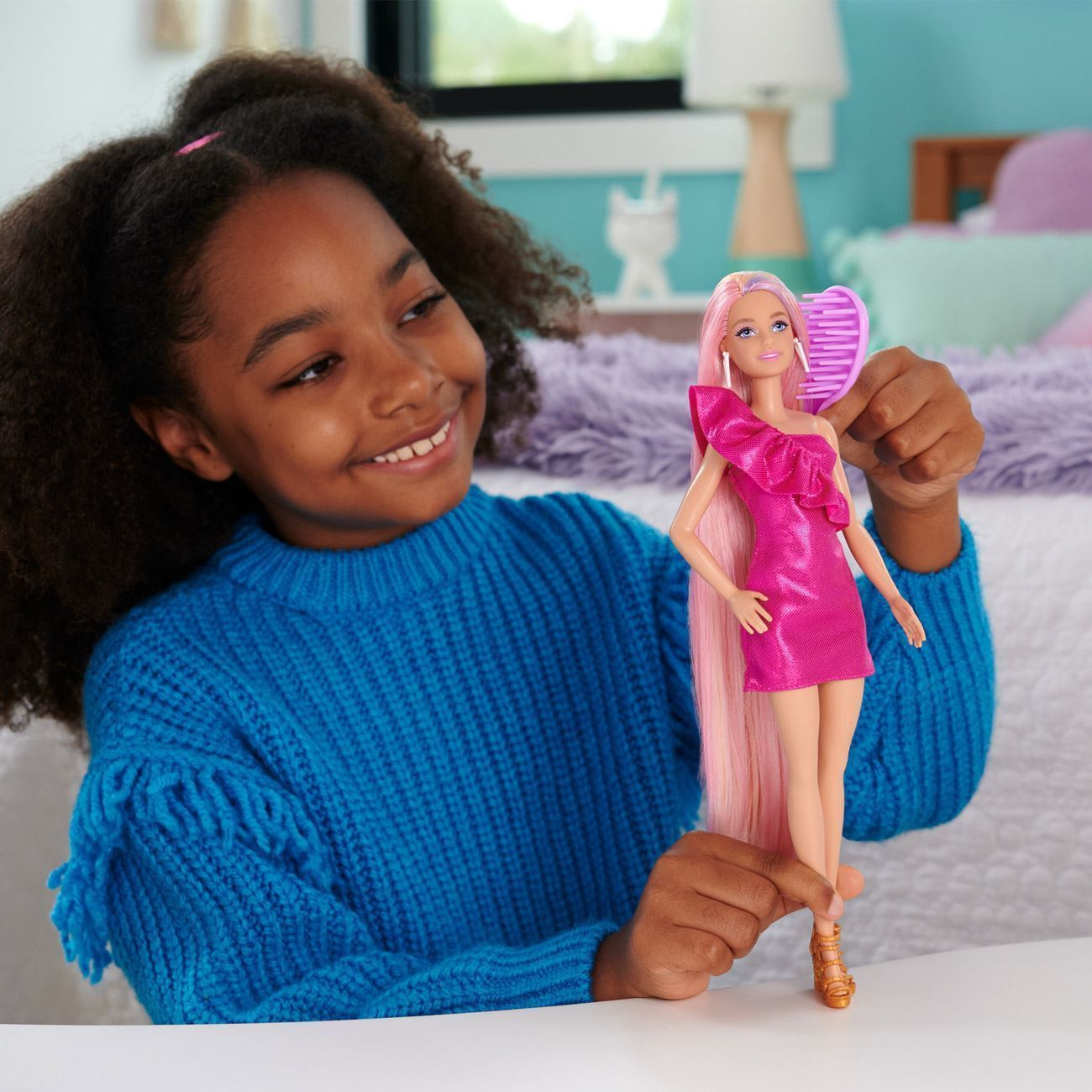 Кукла Barbie – Барби с цветна коса и аксесоари | Mattel