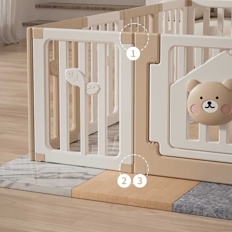 Бебешка ограда с баскетболен кош и табло с активности - Мечо