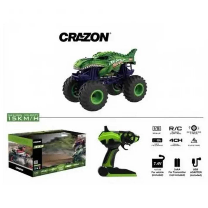 Детски джип Crazon Monster RC 1:10 високо проходим