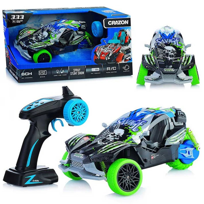 Екшън кола с 3 гуми, димен ефект и светлини RC 1:16