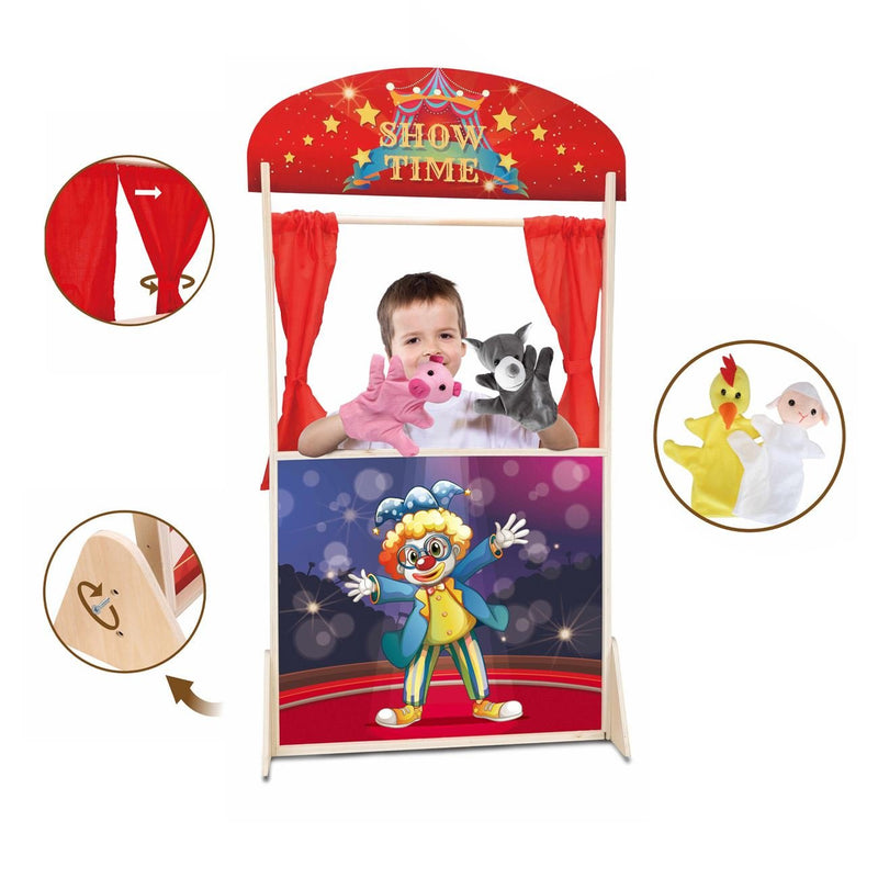 Дървен детски куклен театър с 4 кукли Wood'n Play