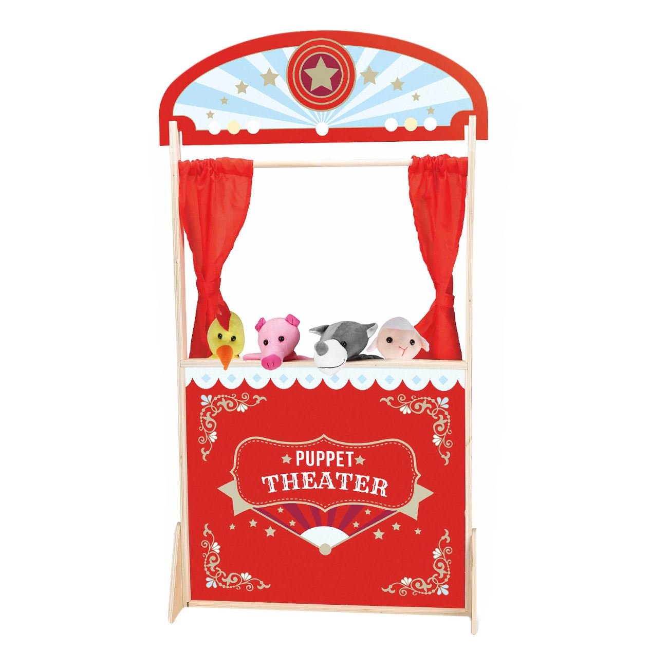 Дървен детски куклен театър с 4 кукли Wood'n Play