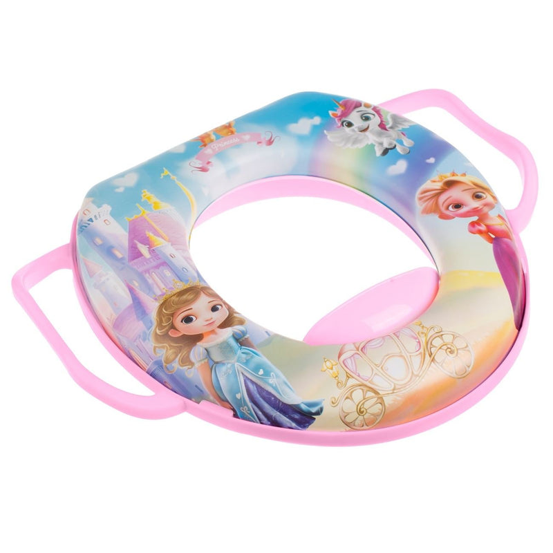 Honey Baby детска седалка за тоалетна с дръжки – Princess розова 35x30 см