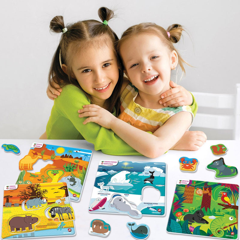 Къде живеят животните – Образователна настолна игра Clementoni за деца 3+