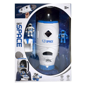 Космически комплект с кораб и астронавти – светлини и звук