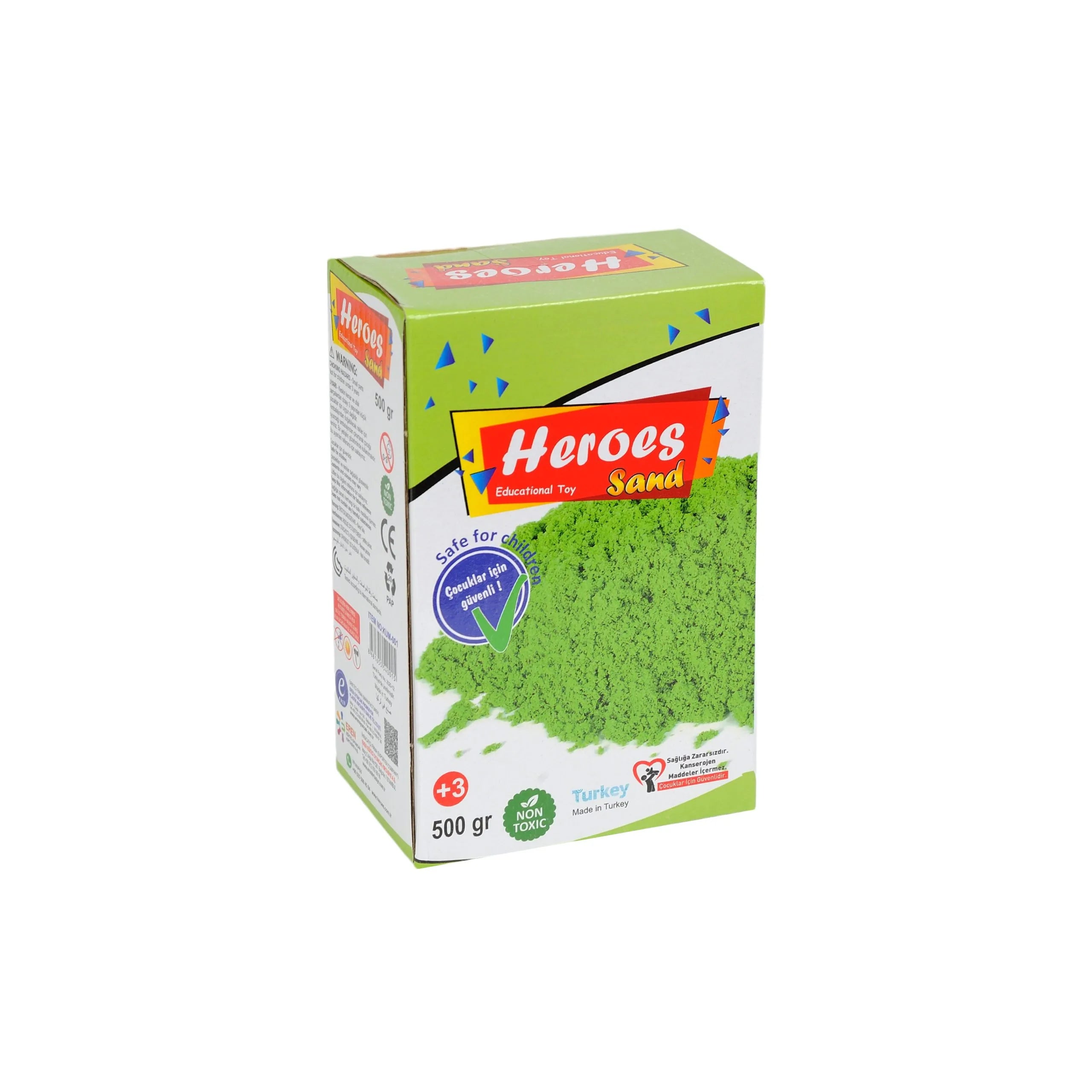 Кутия кинетичен пясък Зелен 500 г Heroes
