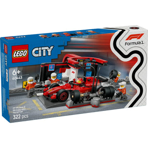 LEGO 60443 F1 Pit Stop с кола Ferrari