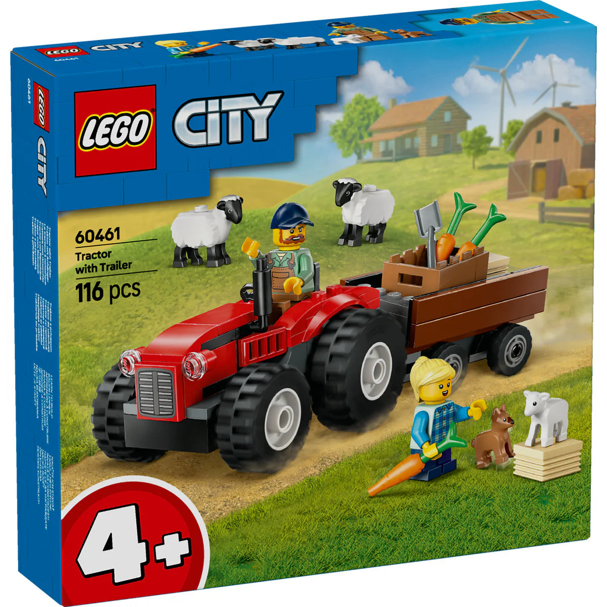 LEGO 60461 Червен фермерски трактор с ремарке и овца