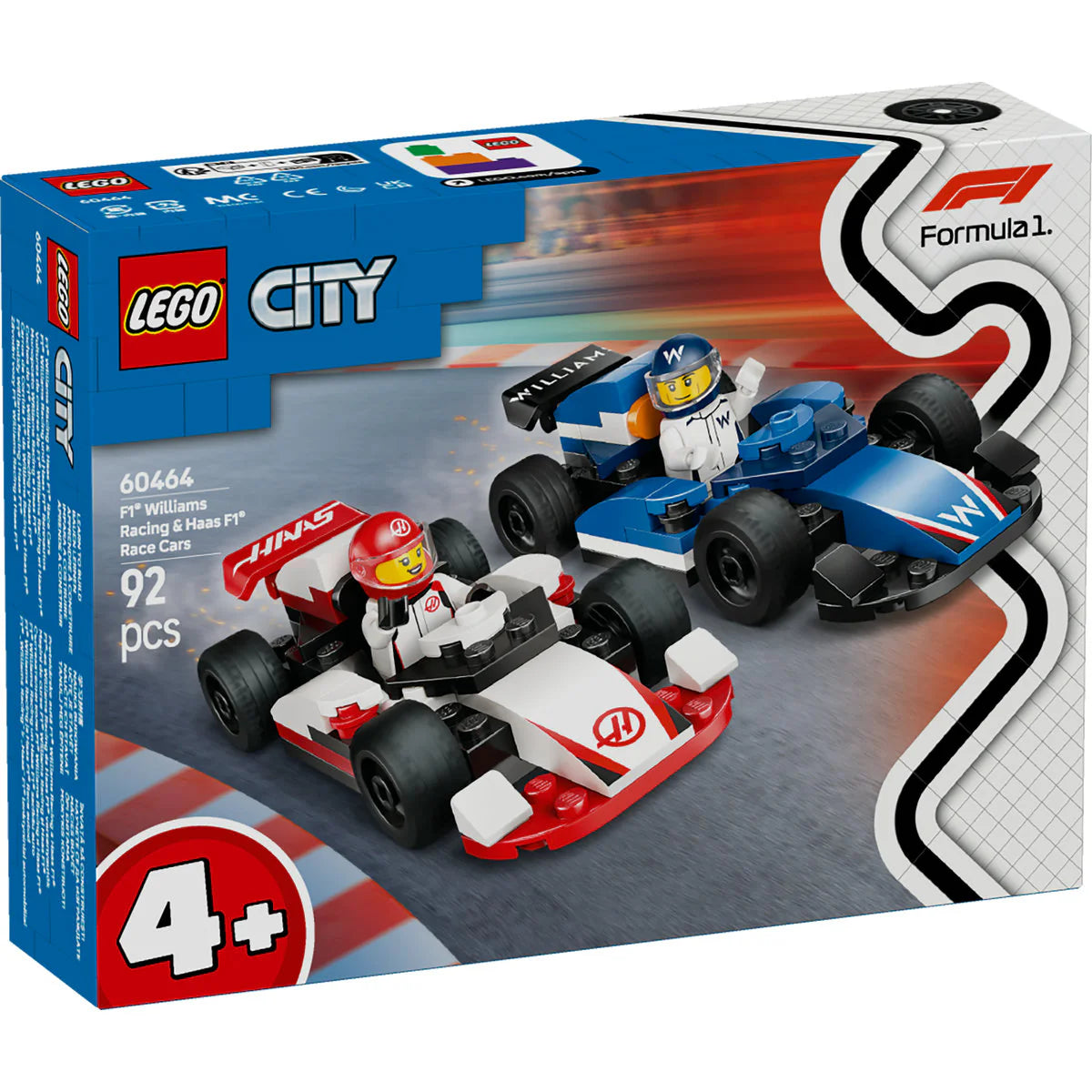 LEGO 60464 Състезателни коли F1 Williams Racing и Haas F1