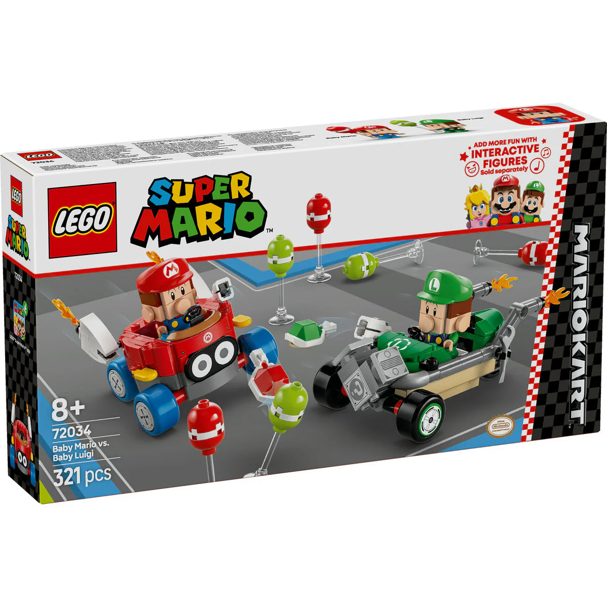 LEGO 72034 Mario Kart Baby Mario срещу Baby Luigi
