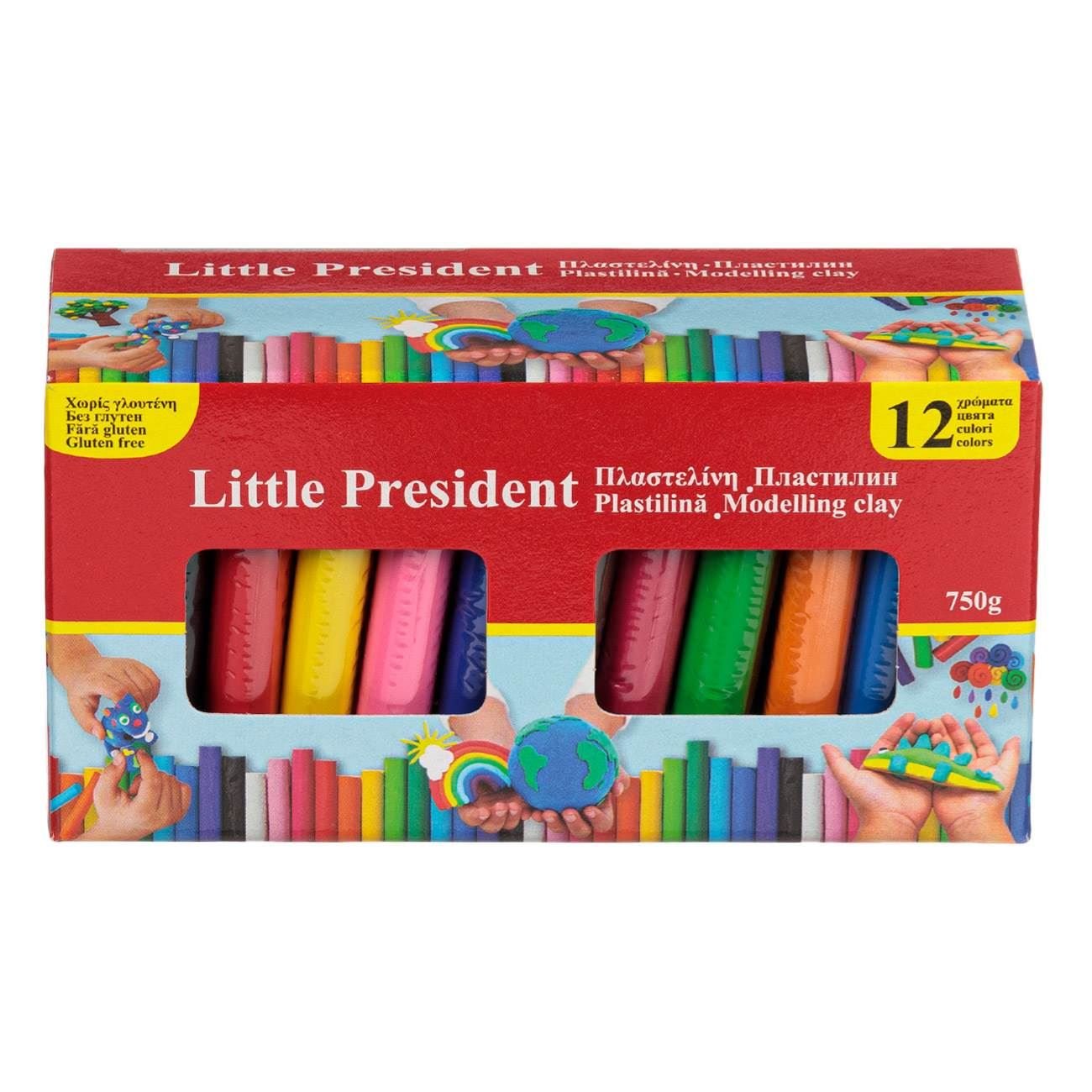 Кутия пластилин Little President – 12 цвята, 750 г