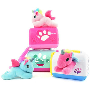 Плюшена играчка - еднорог с крила в чантичка