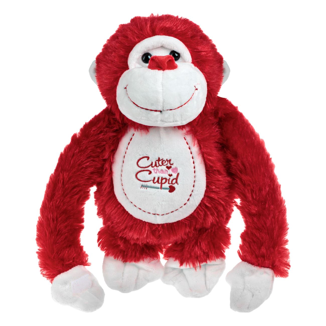 Механична плюшена маймуна Cuter than Cupid, червена 32 см