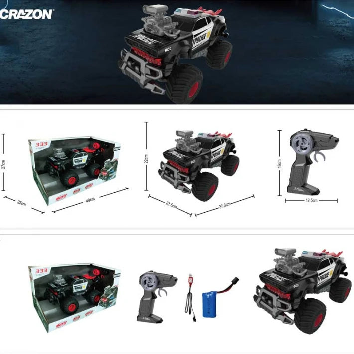 Полицейски офроуд джип с дистанционно 1:14 със звуци