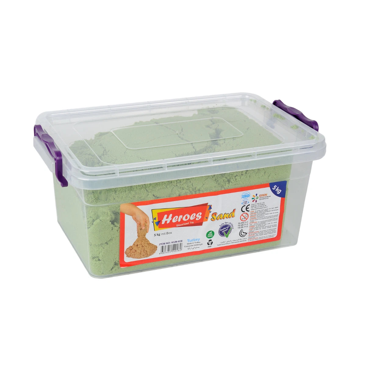 Зелена кутия с кинетичен пясък 5 кг